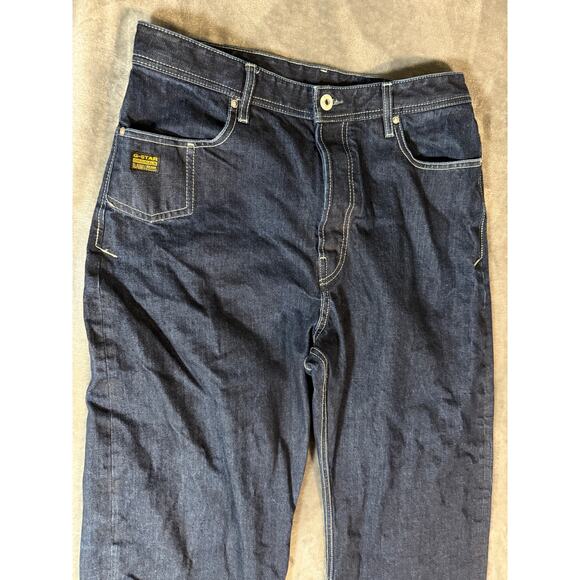 G-Star Originals Raw Denim BB Wide Pants Unisex Dark Wash Size 34W‎ x 34L Y2K - Picture 6 of 13